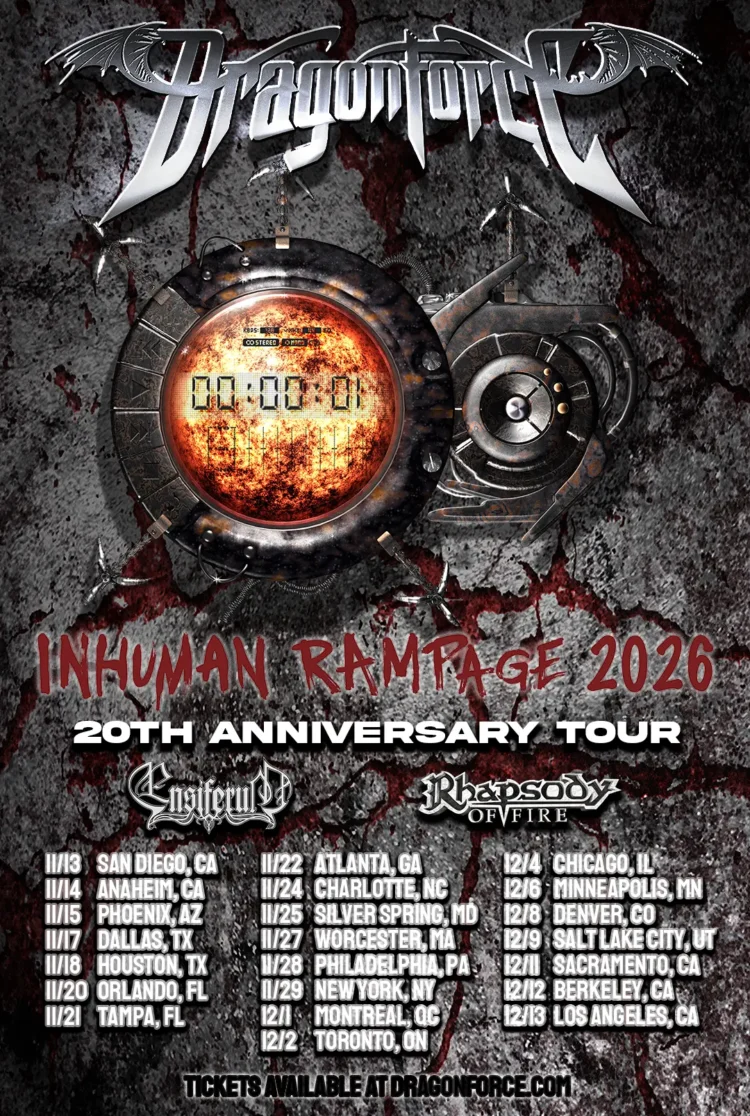 DragonForce Announce ‘Inhuman Rampage’ 20th Anniversary North American Tour With Ensiferum and Rhapsody of Fire